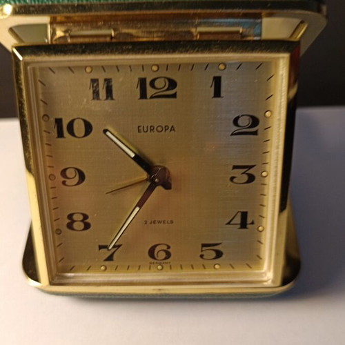 Europa travel clock analog used, 1970s