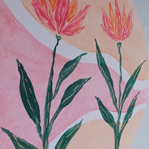 Painting new, original handmade artwork with acrylics