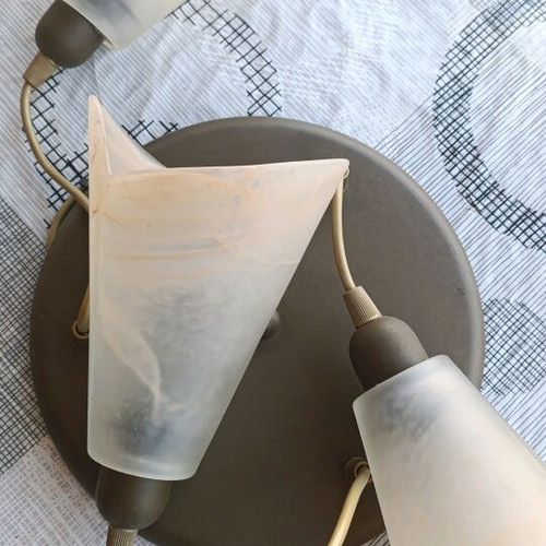 Vintage ceiling light with three E14 bulbs like new