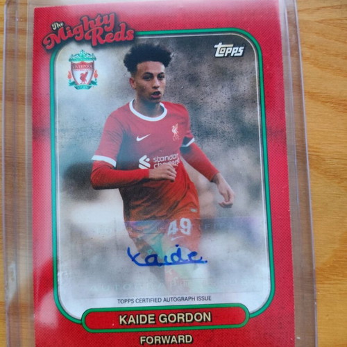 Kaide Gordon autograph card Liverpool Team Set 2023-2024 like new