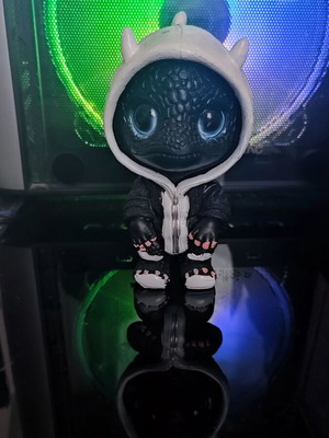 Decorative dragon figure with urban outfit like new