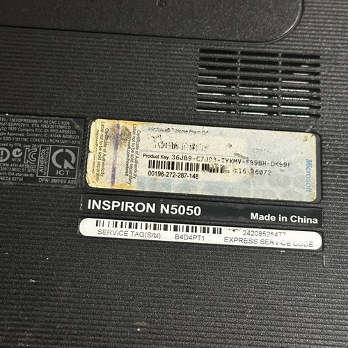 Dell N5050 laptop used with 4GB RAM, 256GB SSD, Windows 11