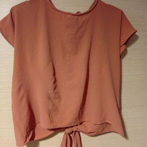 Pink Woman blouse used, open back with bow, size M