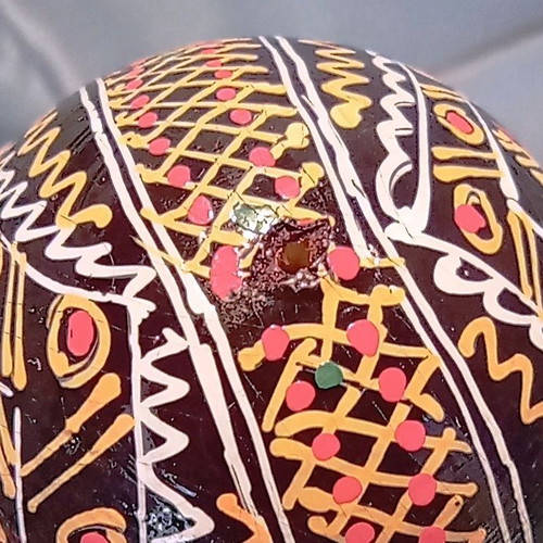Handmade Wooden Pysanka Decorative Egg 6 cm