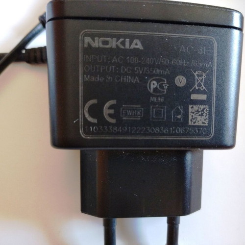 Nokia AC-3E old mobile phone charger like new