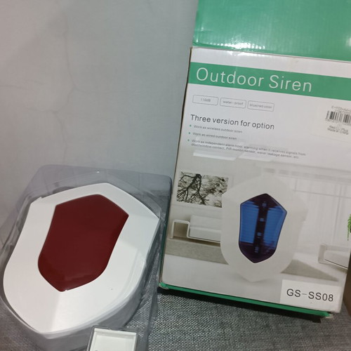 Wireless Outdoor Alarm Siren GS-SS08 like new, waterproof, 110dB