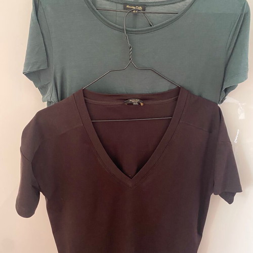 Massimo Dutti T-shirt set of 2 brown and green like new