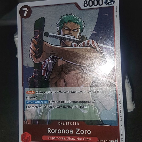 Roronoa Zoro One Piece TCG OP14 Rare Foil Card like new
