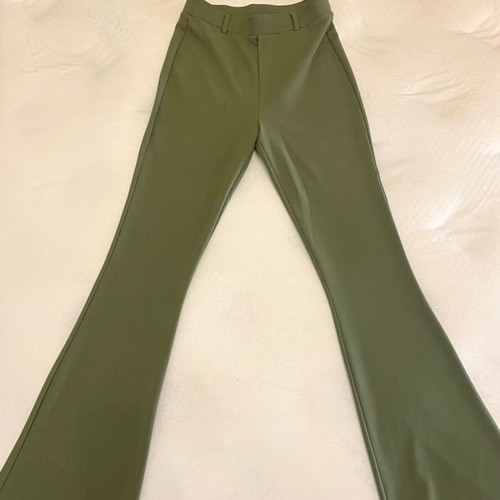 Tally Weijl olive fitted flare pants like new, size S