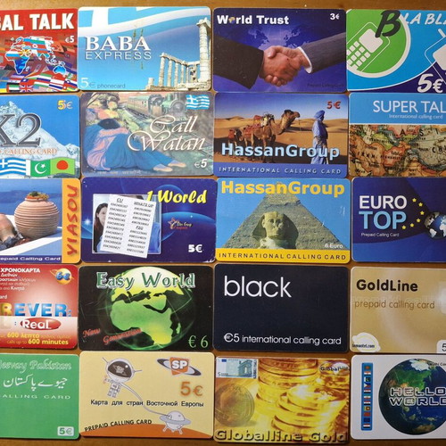 Phone cards used, collection of 143 different Greek cards