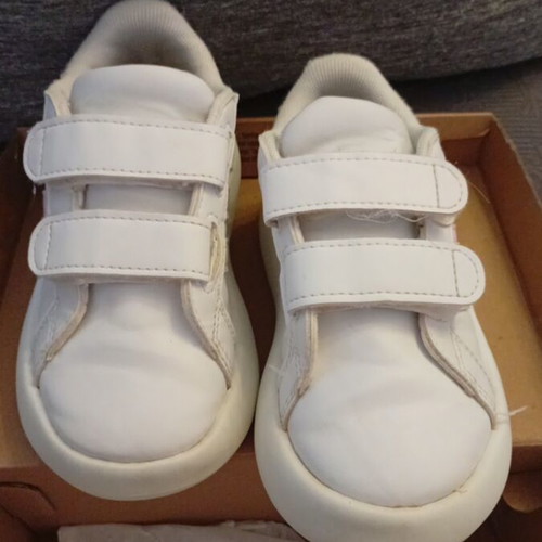 Adidas white athletic shoes size 24 for girls like new