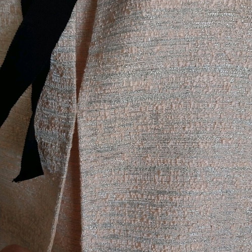 Zara κροπ τοπ καινούργιο, ροζ με ασημένια κλωστή και φιόγκο