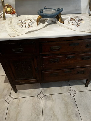 Antique buffet used with 4 drawers and 1 cupboard
