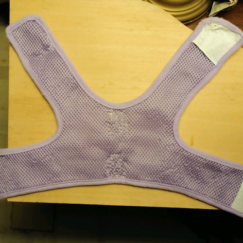 Dog harness refurbished for medium size, purple with hearts