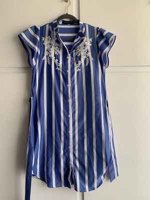 Angel Eye London embroidered striped shirt dress like new, size S