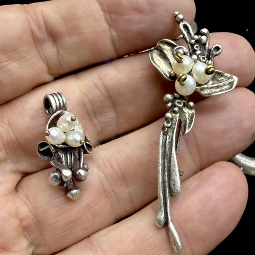 Silver handmade jewelry set