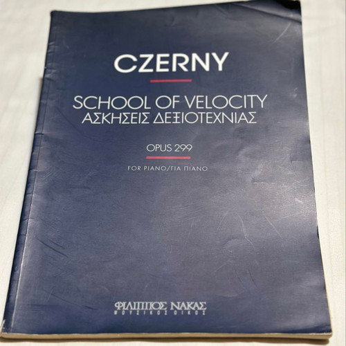 Cjerny School Of Velocity Opus 299 book like new for piano