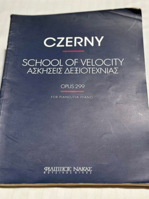 Cjerny School Of Velocity Opus 299 book like new for piano