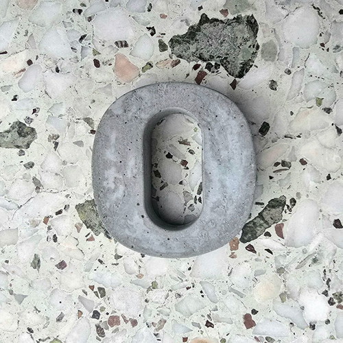 Concrete decorative number 0, handmade