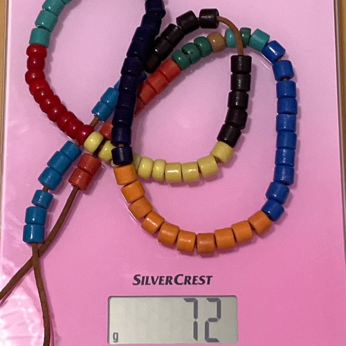 Necklace used with colorful beads and leather strap