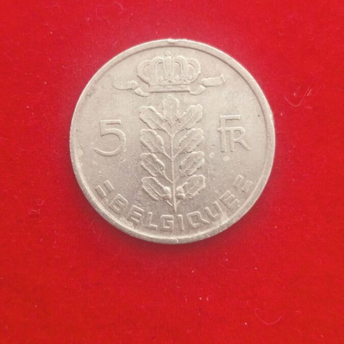 Belgium 5 Francs Coin used