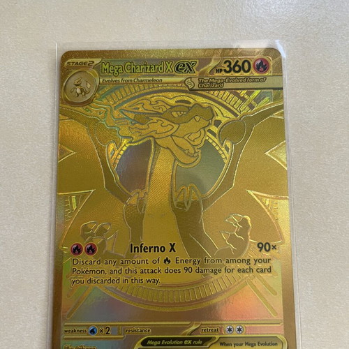 Pokémon TCG Phantasmal Flames Mega Charizard X Secret Rare card like new