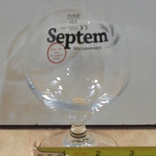 Septem beer set of two used promotional stemmed glasses 0.3lt