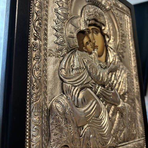 Silver icon of Panagia used, 950 silver