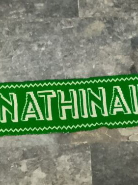 Panathinaikos UEFA Champion League scarf used, 1990s collectible