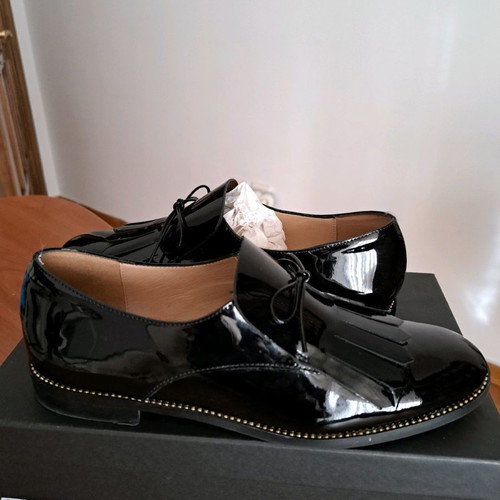 Perla Pura women's shoes new, black patent leather, size 38