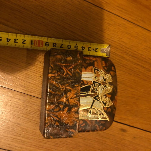 Leather Coasters Egypt vintage like new with gold print