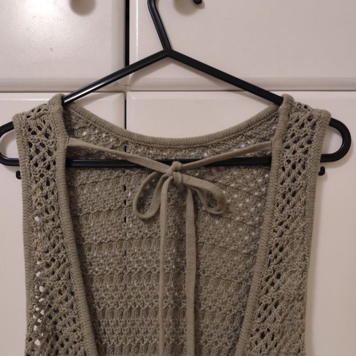 Pull & Bear φόρεμα παραλίας crochet ολοκαίνουργιο, χακί, μέγεθος S