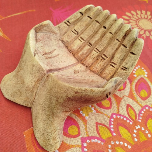 Handmade wooden decorative jewelry holder like new