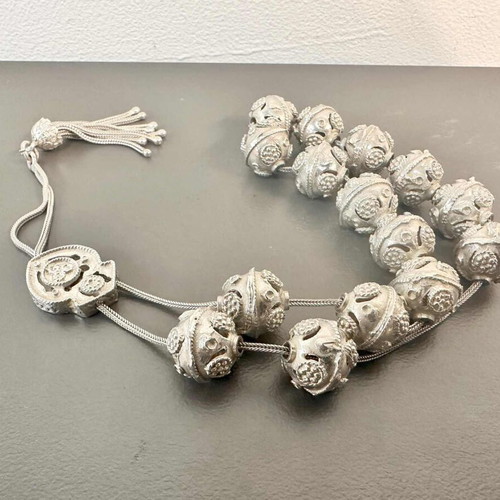 Silver worry beads new with 15 beads, 925 silver, length 27 cm