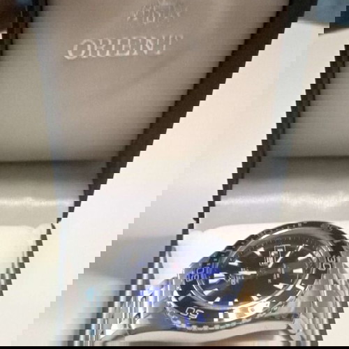 Ανδρικό ρολόι Orient Mako XL FEM75002D6, μπλε καντράν, ασημί μπρασελέ