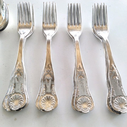 Vintage silverplated cutlery set 50 pieces Kings Pattern