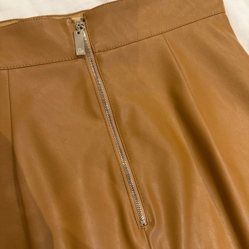Elisabetta Franchi midi skirt like new, eco leather camel color