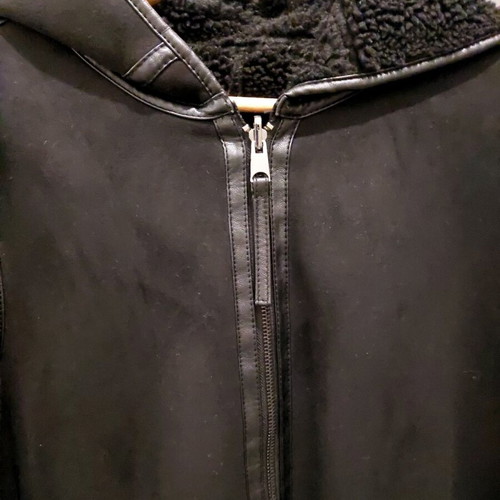 Zara reversible mouton coat new black