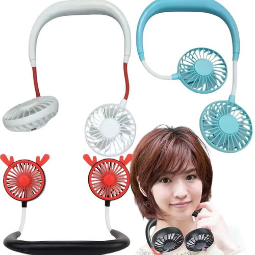 Double Neck Fan rechargeable, 2 pieces