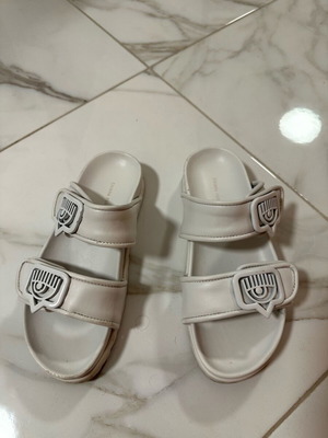 Chiara Ferragni slippers used, white, size 38