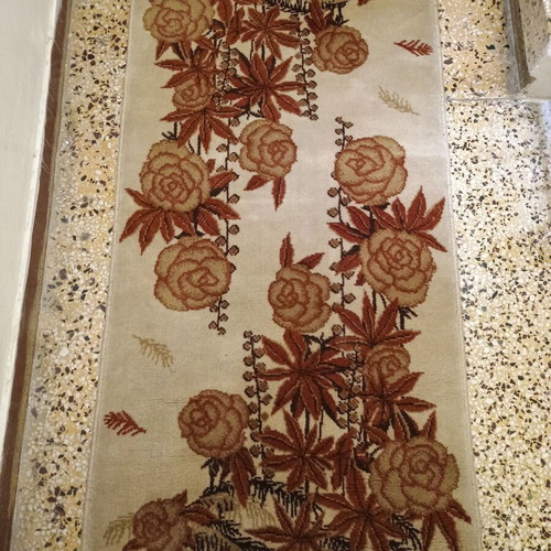 Wool corridor rugs with floral design, set of 3, 150x73 cm