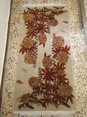 Wool corridor rugs with floral design, set of 3, 150x73 cm
