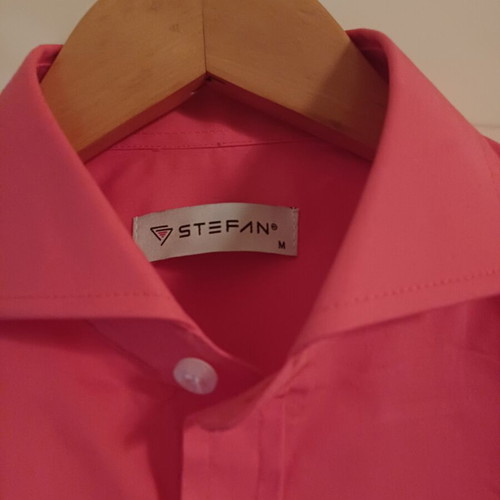 Stefan Fashion men's long-sleeve shirt new, size M, coral