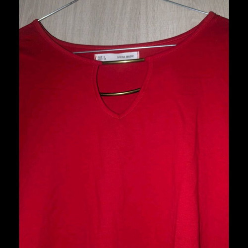 Sfera short-sleeve shirt like new, red with gold detail