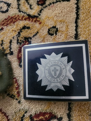Set with Greek emblem and 2 police buckles used