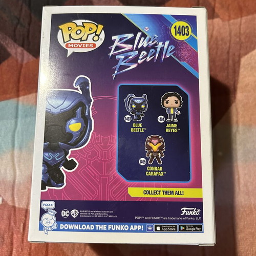Funko Pop Blue Beetle 1403 Glow Chase Edition like new