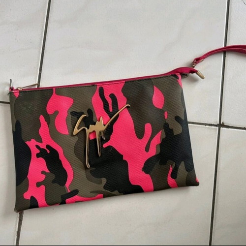 Giuseppe Zanotti wrist bag used, black and pink