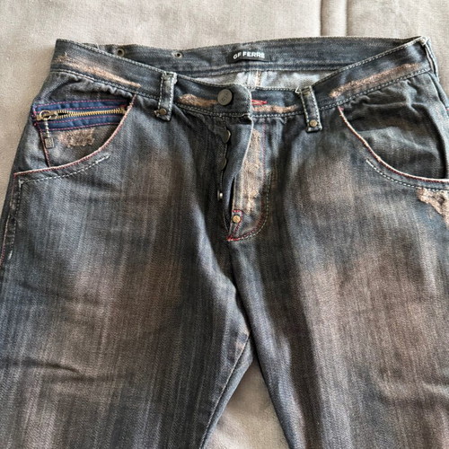 Gianfranco Ferre denim pants like new, limited edition, black and brown