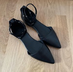 Christina Christi χειροποίητα δερμάτινα mules Νο41 καινούργια, μαύρα με τρουκς