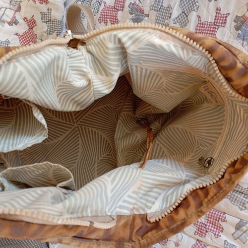 Kipling shoulder bag used, beige and brown crossbody